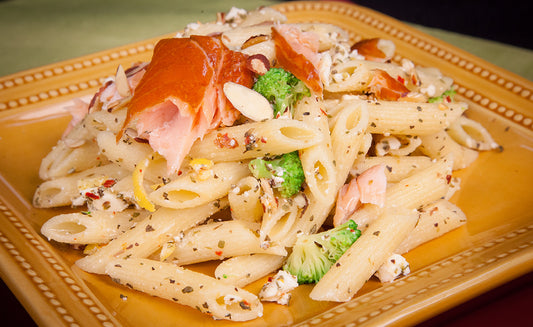 Honey Smoked Salmon Lemon Greek Pasta