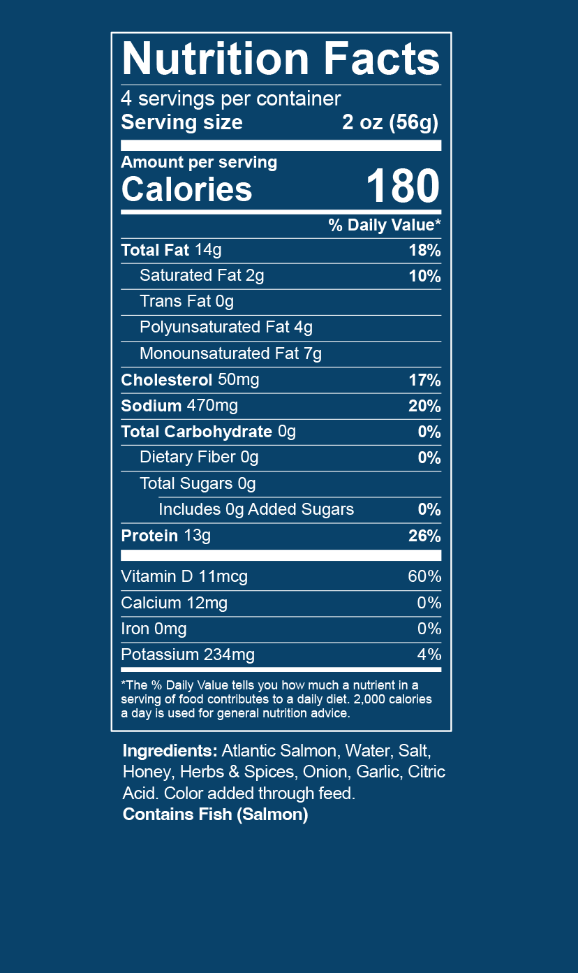 Original Honey Smoked Salmon® — Eight Packages of 8oz fillets