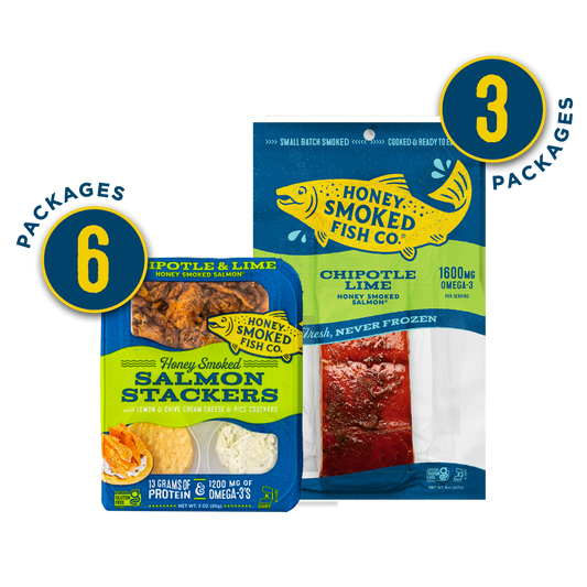 Chipotle Lime Honey Smoked Salmon & Stackers - Combo Pack
