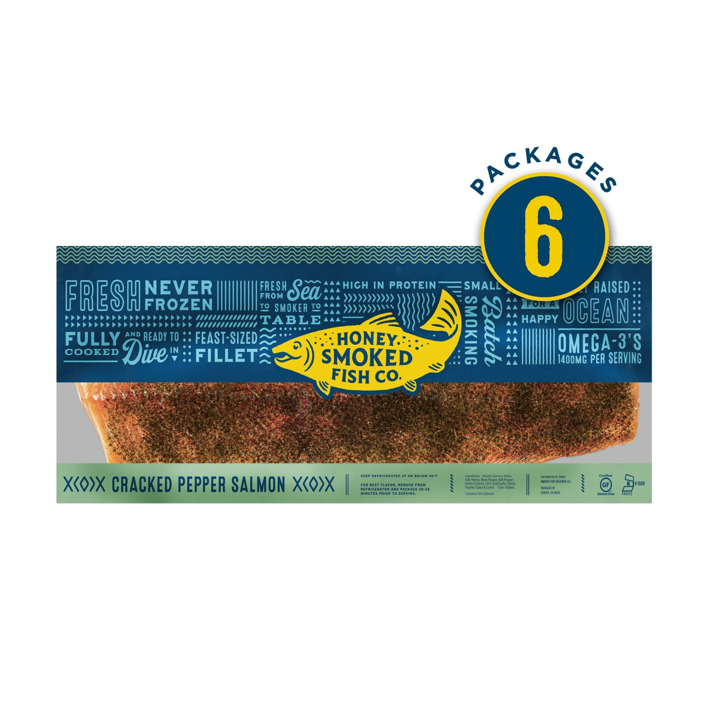 Cracked Pepper — 6 Packages of Whole Sides