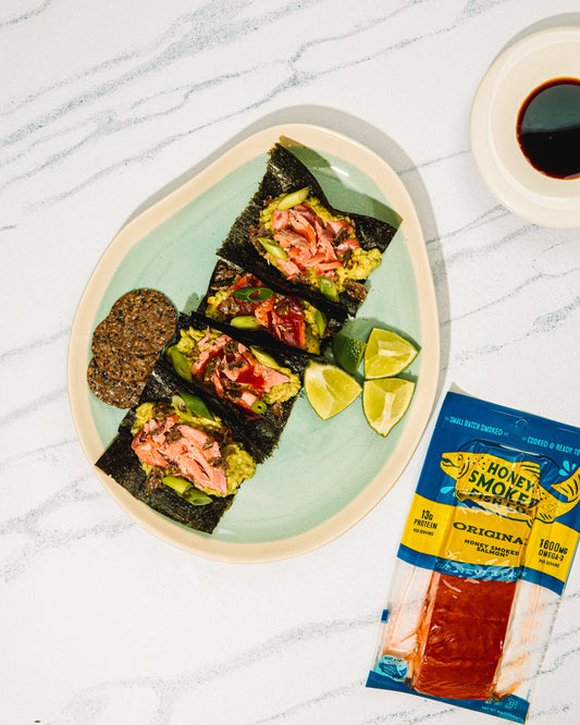 Honey Smoked Salmon® Crunchy Seaweed Tacos