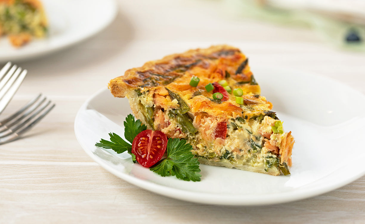 Honey Smoked Salmon® Quiche With Spring Vegetables