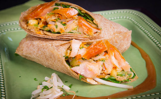 Honey Smoked Salmon Asian Wrap