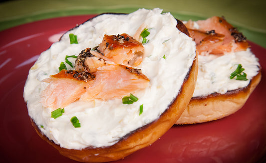 Honey Smoked Salmon Bagel