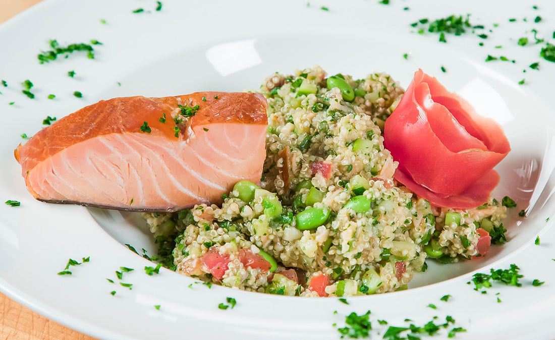 Honey Smoked Salmon Quinoa Salad