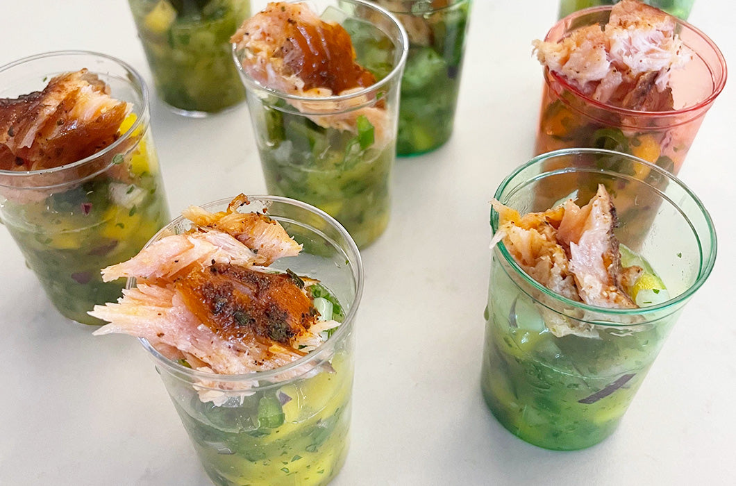 Honey Smoked Salmon® Mango Salsa Shooters