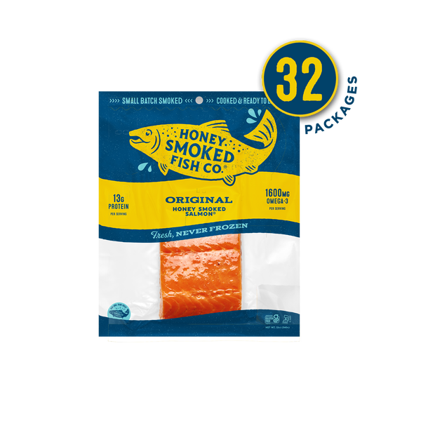 Original Honey Smoked Salmon® — 32 Packages of 12oz Fillets