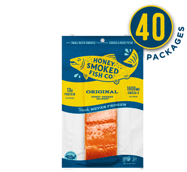 Original Honey Smoked Salmon® — 40 Packages of 8oz Fillets