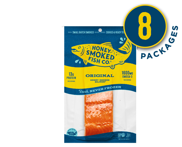 Original Honey Smoked Salmon® — Eight Packages of 8oz fillets