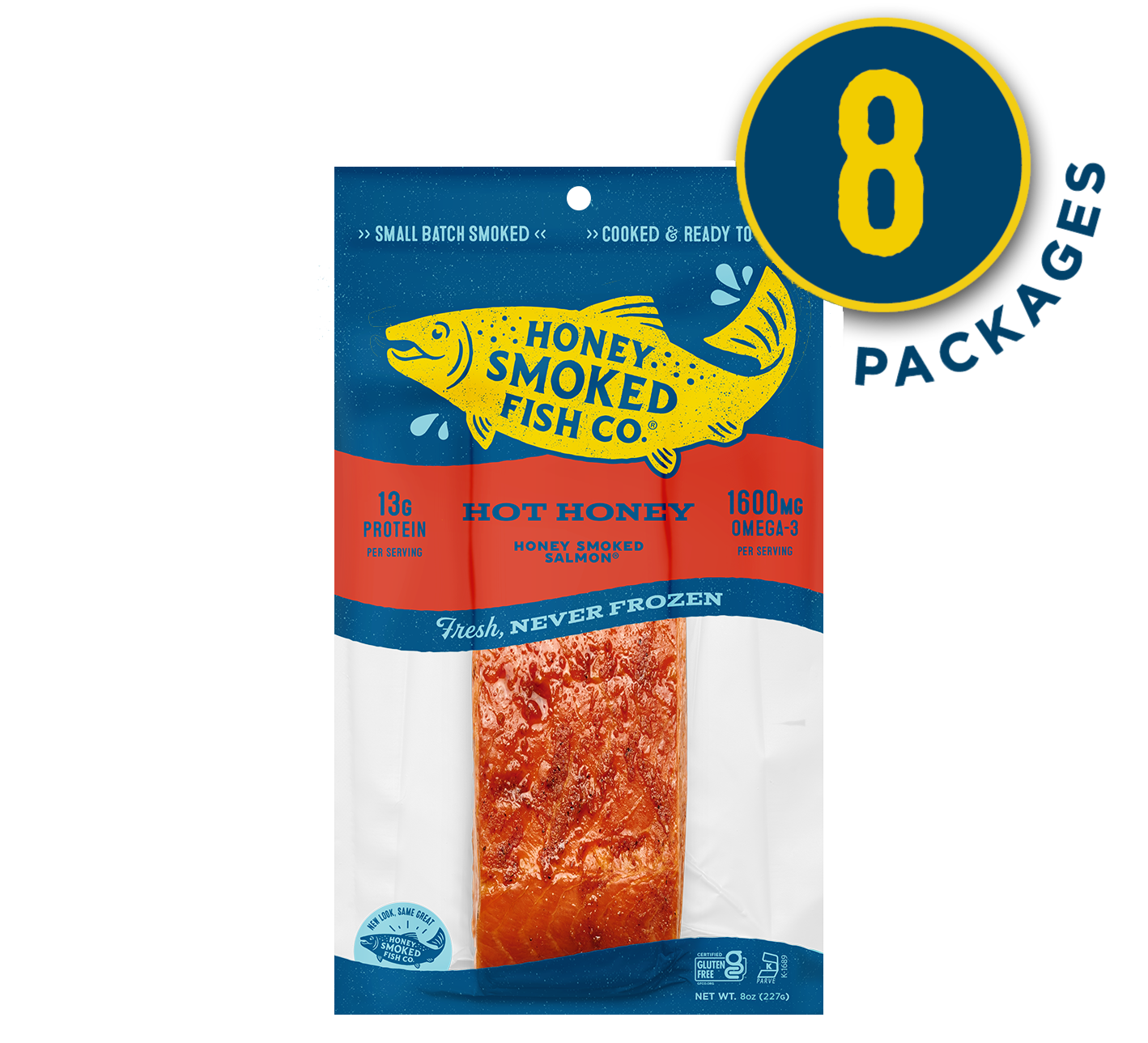 Hot Honey Salmon — Eight Packages of 8oz Fillets