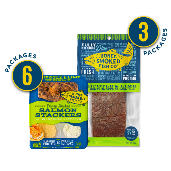 Chipotle Lime Honey Smoked Salmon & Stackers - Combo Pack