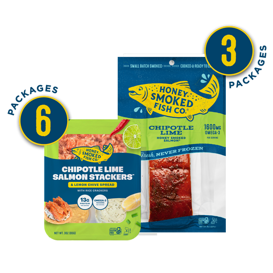 Chipotle Lime Honey Smoked Salmon & Stackers - Combo Pack
