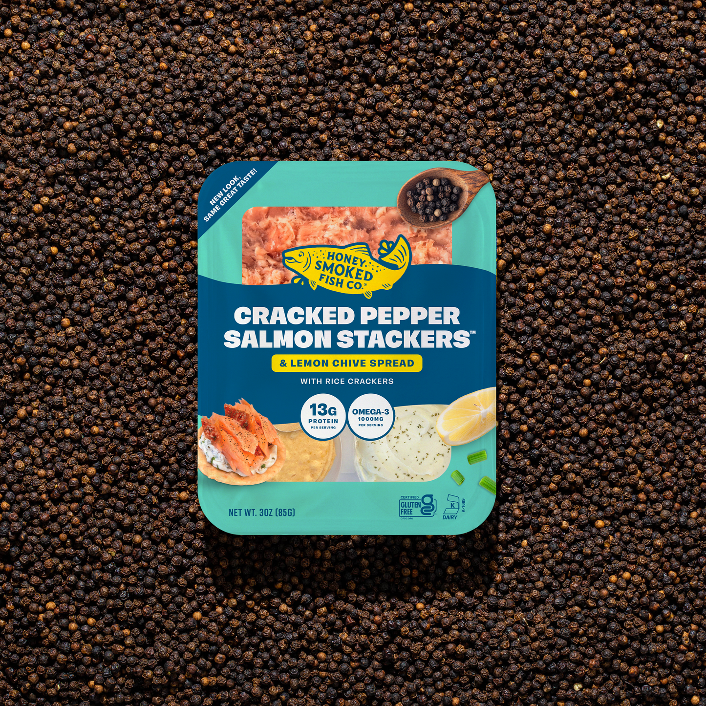 Cracked Pepper Honey Smoked Salmon & Stackers - Combo Pack