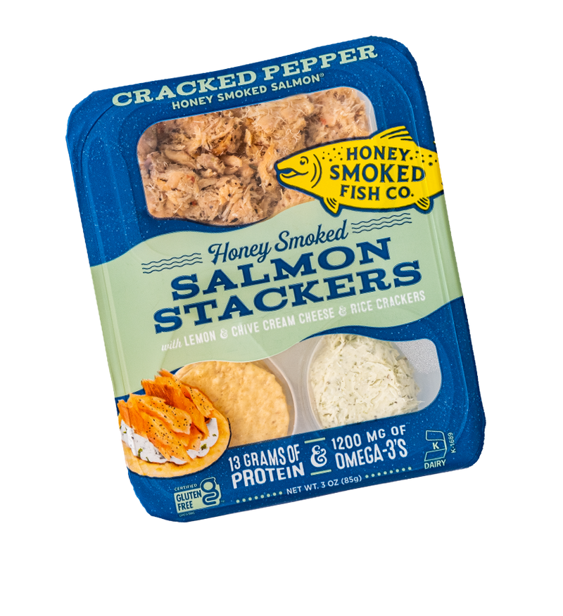 Honey Smoked Fish Co Cracked Pepper Honey Smoked Salmon Stackers With honey-smoked-fish-co-cracked-pepper-honey-smoked-salmon-stackers-with
