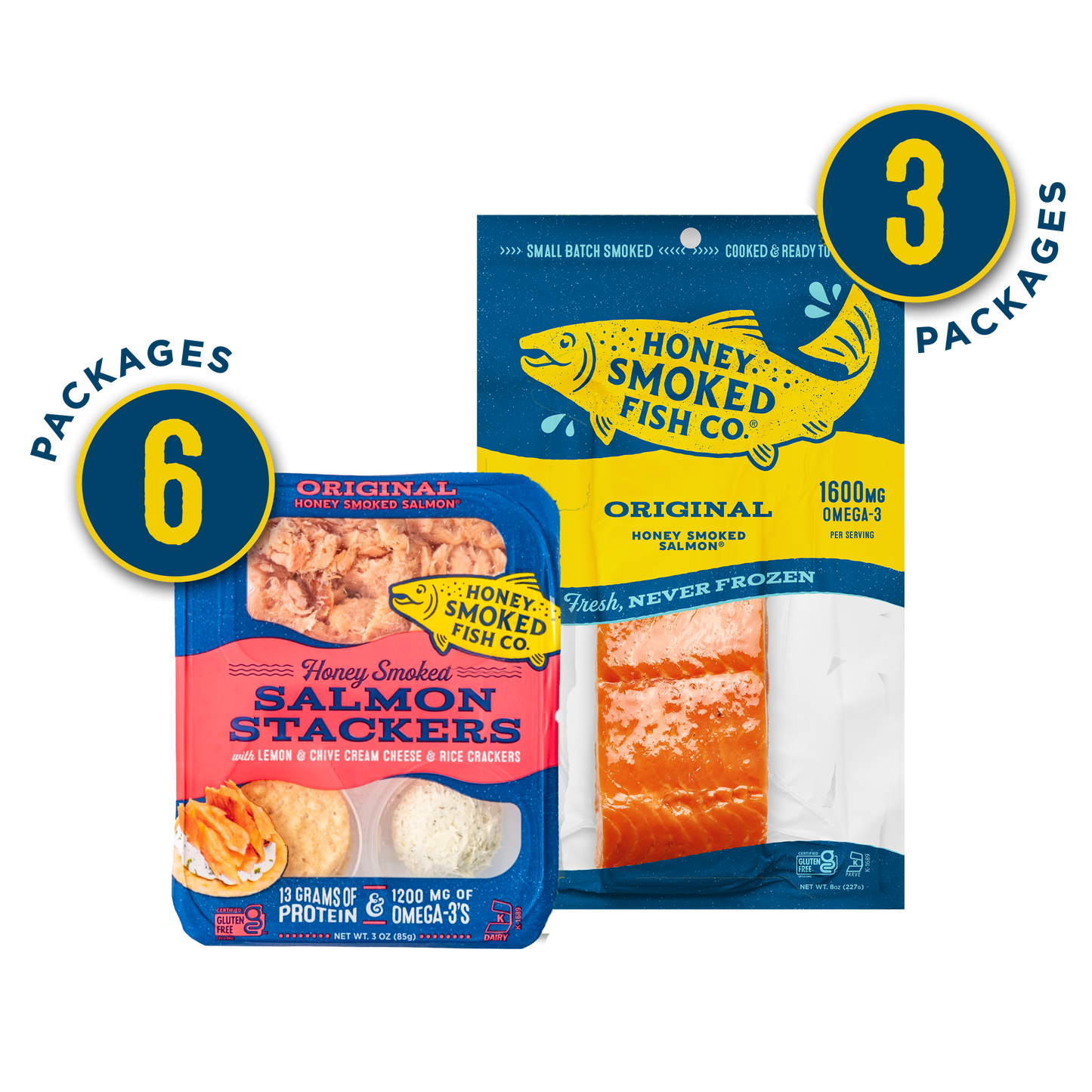 Original Honey Smoked Salmon & Stackers - Combo Pack