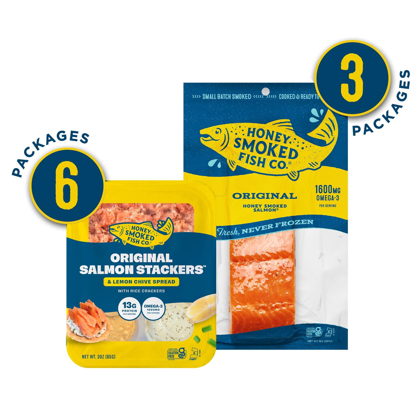 Original Honey Smoked Salmon & Stackers - Combo Pack